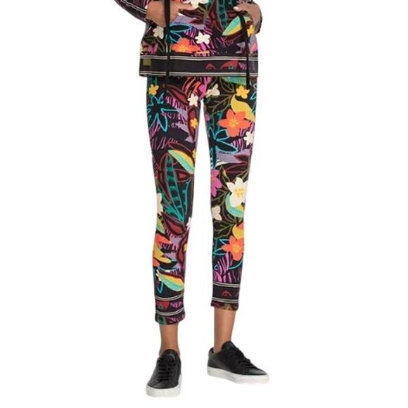 Johnny Was Tropical Floral Leggings Boho Chic Printed Black Women XS